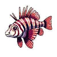 underwater lionfish red striped venomous fins