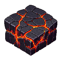 Cooling Lava Rock Black Surface Orange Cracks — free pixel art sprite from Volcanic
