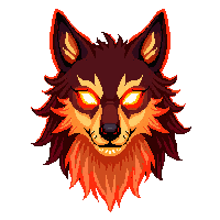 flame hound wolf fire mane burning eyes