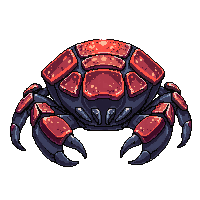 lava crab rocky shell red pinchers magma