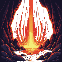 magma chamber underground vast glowing cavern
