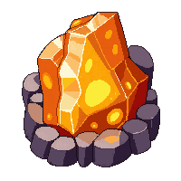 magma ore chunk raw orange glowing mineral