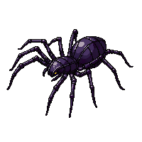 obsidian spider dark glass legs sharp web