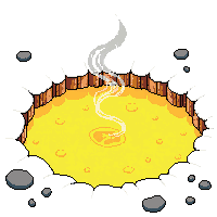 sulfur pool yellow bubbling toxic hot spring