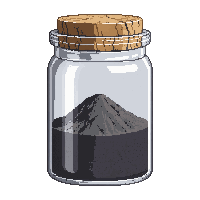 volcanic ash jar gray powder container cork