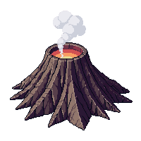 volcanic crater rim rocky steam rising edge