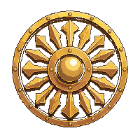 Golden Round Shield — free pixel art sprite from Weapons Arsenal