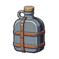canteen water flask metal leather strap