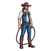 cattle rancher lasso rope boots spurs