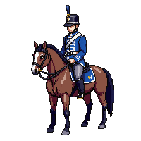 cavalry soldier blue uniform horse saber