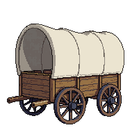 covered wagon canvas top wooden wheels