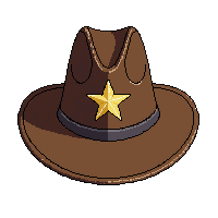 cowboy sheriff star badge hat brown leather