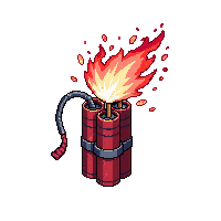 dynamite bundle red sticks fuse sparking