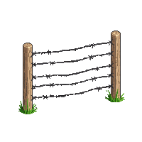 frontier fence barbed wire wooden posts