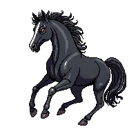 horse black mustang wild rearing powerful