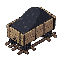 mine cart wooden rails ore filled