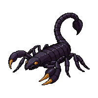 scorpion desert black stinger tail curved