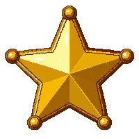 sheriff star badge gold metal six point