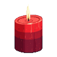 Candle Red Holiday Decorated Flame Wax Brass — free pixel art sprite from Winter Holiday