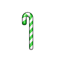 Candy Cane Green White Striped Mint Flavored — free pixel art sprite from Winter Holiday