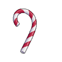 Candy Cane Red White Striped Curved Hook — free pixel art sprite from Winter Holiday
