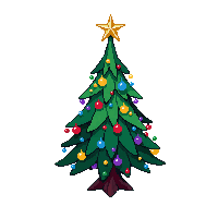 Christmas Tree Small Tabletop Decorated Mini — free pixel art sprite from Winter Holiday