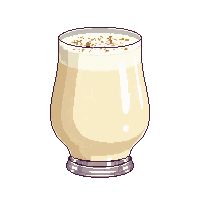 Eggnog Glass Creamy Nutmeg Cinnamon Frothy — free pixel art sprite from the Winter Holiday collection, transparent PNG