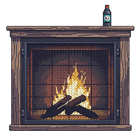 Fireplace Screen Iron Decorative Protective Mesh — free pixel art sprite from the Winter Holiday collection, transparent PNG