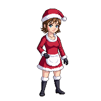 mrs claus red dress apron cookies kind