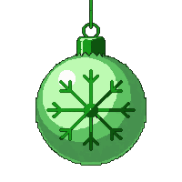 ornament ball green matte snowflake design