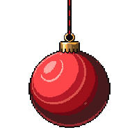 ornament ball red glossy hanging string