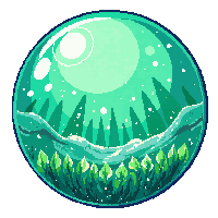 crystal orb green sphere nature swirling inside