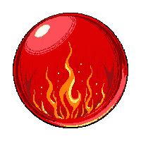 crystal orb red sphere fire swirling inside