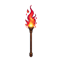 fire wizard staff ember red flame crystal top