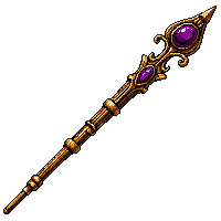 golden wand ornate jeweled ruby tip elegant