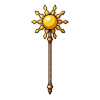 golden wizard staff ornate sun orb top