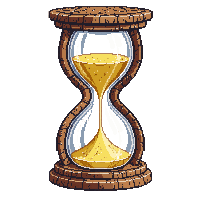 hourglass golden ornate sand flowing magical