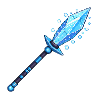ice wizard staff frozen blue crystal jagged