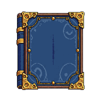 leather spell book blue thick closed gold trim