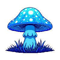 mushroom glowing blue magical bioluminescent cap