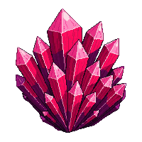 raw crystal cluster red ruby jagged points