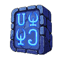 runic tablet stone carved glowing blue symbols