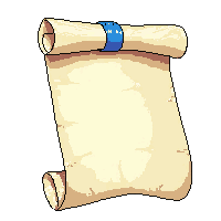 scroll rolled parchment blue ribbon sealed