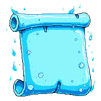 spell scroll blue ice glowing frost