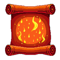 spell scroll red fire glowing embers