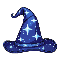 wizard hat tall pointed blue silver stars