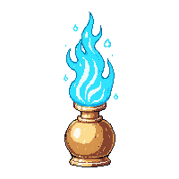 wizard lantern brass magical flame blue floating