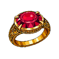 wizard ring golden red gem ornate band