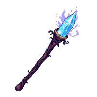 wooden wizard staff twisted gnarled crystal top